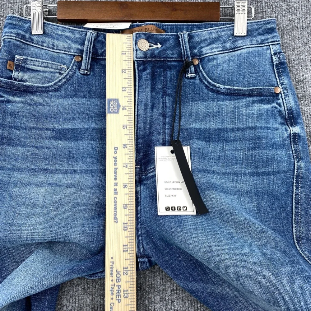 Judy Blue Capri Jeans Womens 9/29 Blue Tummy Control High Rise Slim Fit Casual